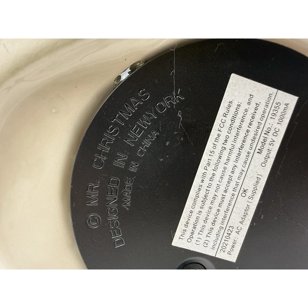 Vintage Green Ceramic Multi-color Lighted Mr. Christmas Wreath